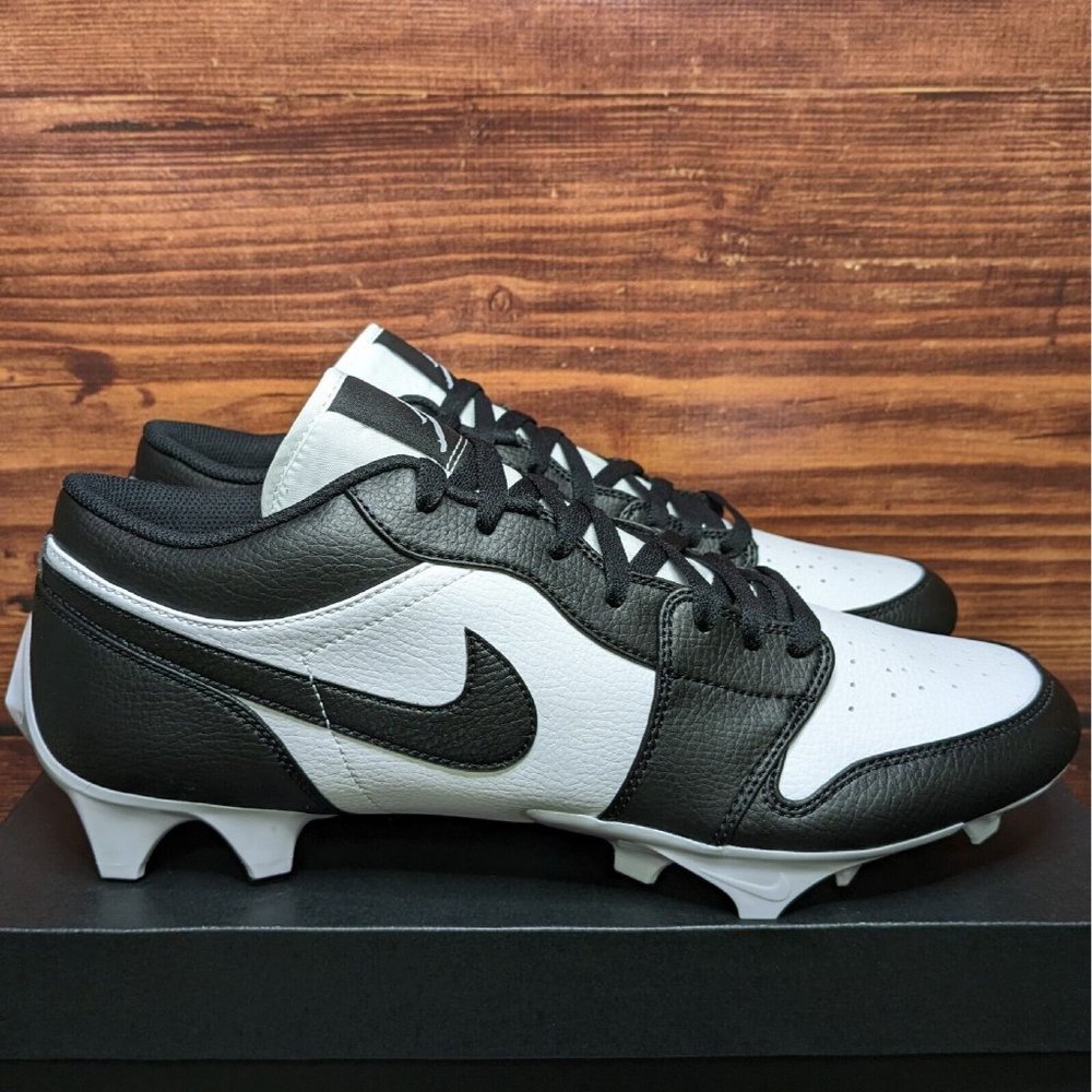 Nike Air Jordan 1 Low TD Men's 14 Panda White Black football cleats FJ6245-100